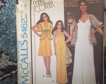 1970s Sewing Patterns, Vintage McCalls Sewing Pattern Marios Corner 70s Dress Pattern Size 14 L Sewing pattern vintage sewing patterns 5462