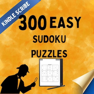 KINDLE SCRIBE 300 easy Large Print Sudoku For Adults, easy difficulty sudoku puzzles for intermediate level sudoku  puzzle solvers  puzzle