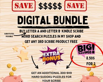 Oferta de paquete digital Kindle Scribe: compre 2 y obtenga 1 gratis, además de un bono adicional para ahorrar dinero en sopas de letras