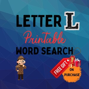 Letter L Word Search For Adults Large Print 100 hard puzzles PRINTABLE PDF
