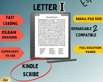 Búsqueda de palabras con la letra I de Kindle Scribe para adultos en letra grande EXTRAORDINARIO COMPATIBLE 100 rompecabezas difíciles Regalo para Kindle para él para ella para mamá para papá
