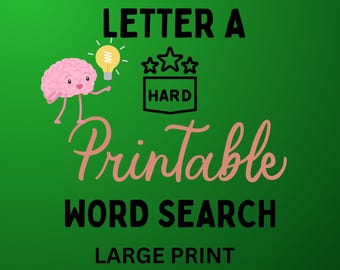 80 Letter A HARD DIFFICULTY And  PRINTABLE Word Search Puzzles