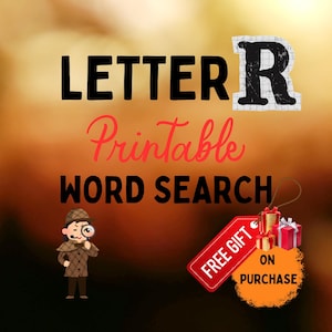 Letter R Word Search For Adults Large Print 100 hard puzzles PRINTABLE PDF downloadable puzzle book PUZZLES Puzzlebook printable word search