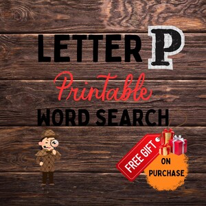 Letter P Word Search For Adults Large Print 100 hard puzzles PRINTABLE PDF downloadable puzzle book