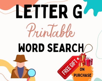 Letter G Word Search For Adults Large Print 80 hard puzzles PRINTABLE pdf