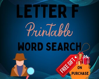 Letter F Word Search For Adults Large Print Kindle  80 hard puzzles PRINTABLE