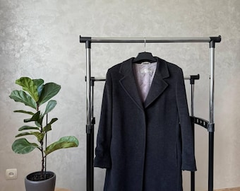 Max Mara Wool Angora Rabbit Long Coat Women's Size 44 Made In Italy