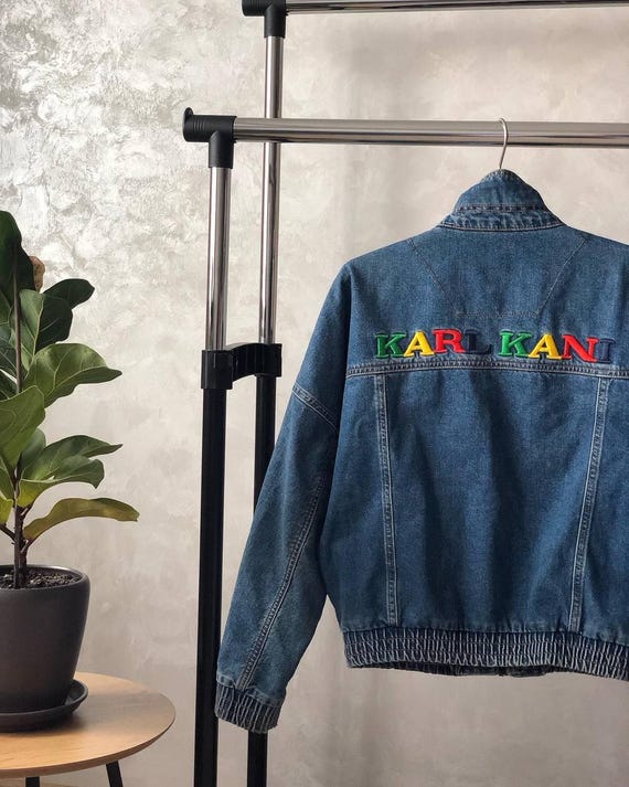 Vintage Y2K Karl Kani Crop Jeans Jacke Damen Größe S