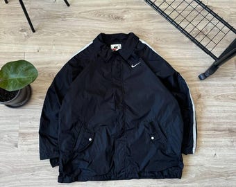 Vintage 90s Nike Swoosh Nylon Light Coat Jacket Men's Size XXL