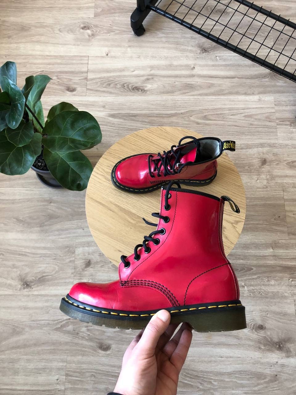 Dr martens boots red Etsy Canada