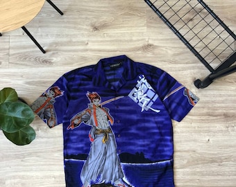 Vintage Crazy Shirts Samurai Anime Volldruck Y2K Shirt