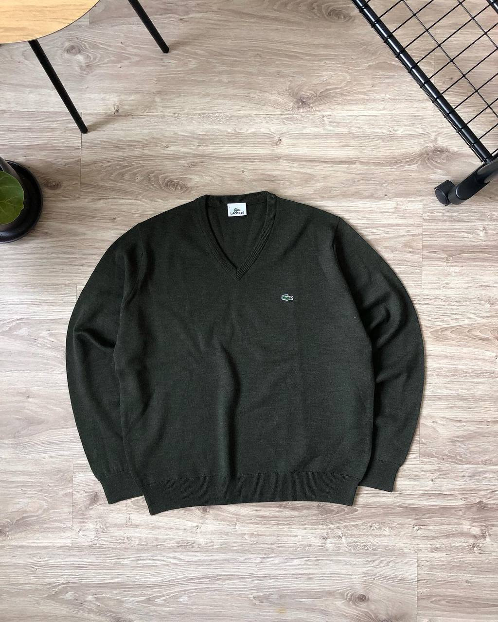 Vintage Lacoste V Neck Wool Sweater