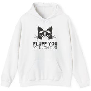 Fluff You You Fluffin Fluff Hoodie, Cat Lover Gift, Funny Cat Sweatshirt, Mad Cat Hooded Shirt, Angry Cat Hoodie, Gift For Him, Gift For Her