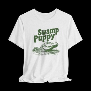 Swamp Puppy Shirt, Funny Alligator T-Shirt, Cute Gator Graphic Tee, Southern Humor, Swamp Life Gift Ash