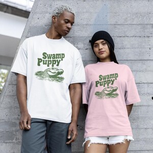 Swamp Puppy Shirt, Funny Alligator T-Shirt, Cute Gator Graphic Tee, Southern Humor, Swamp Life Gift image 2