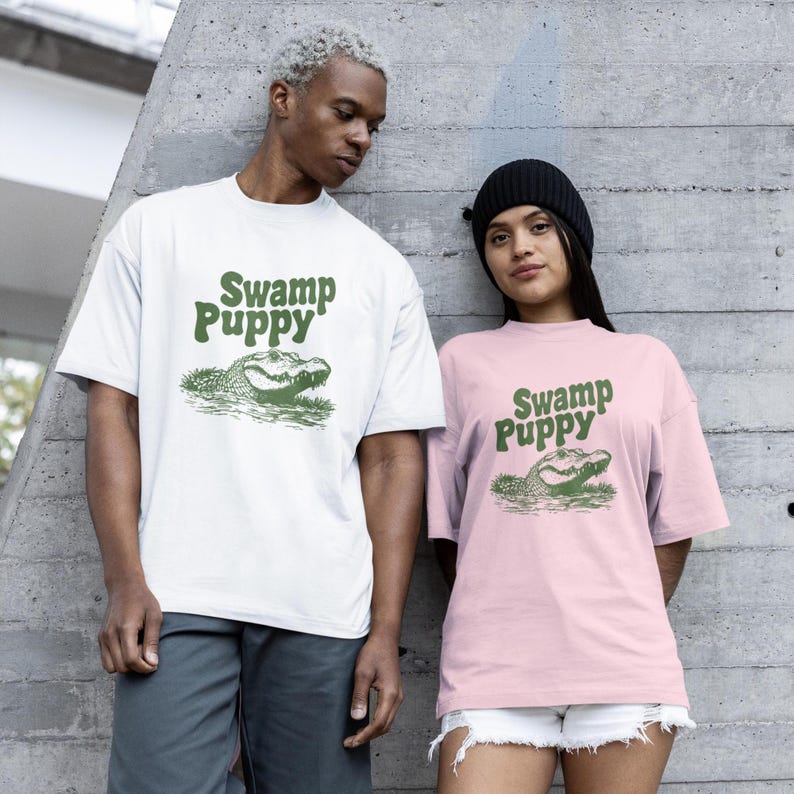 Swamp Puppy Shirt, Funny Alligator T-Shirt, Cute Gator Graphic Tee, Southern Humor, Swamp Life Gift image 2
