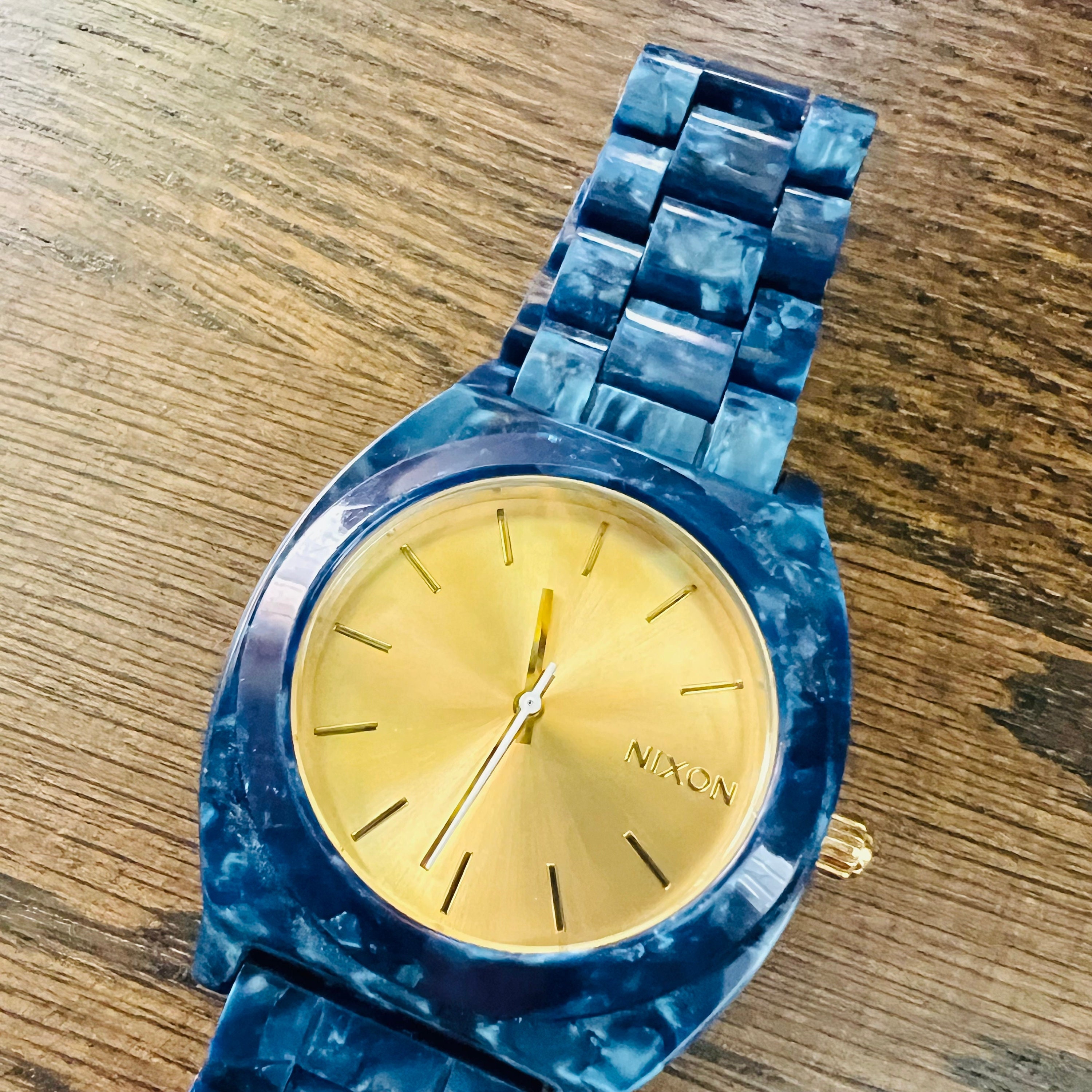 Nixon The Time Teller Acetate Blue Nixon The Time Teller Acetate Watch, Blue + Gold | eBay main image 2