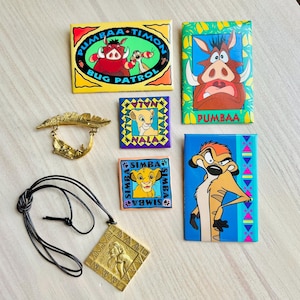 Vintage 1990s Disney&#39;s The Lion King Pin, Pendant, and Brooch Collection
