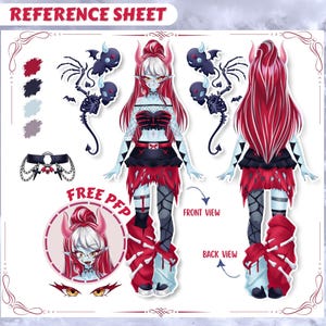 カスタムキャラクターリファレンスシート：アニメ、Vtuberリファレンスシート、PNGアート、キャラクターシート