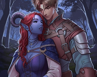 Custom DnD Couple Commission: DnD Couple, Custom DnD, DnD Portrait, Fantasy Art Commission