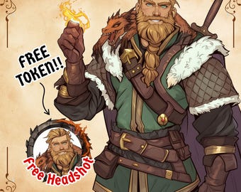 Custom dnd Commission Art, dnd Character, dnd Portrait, Dungeons and Dragons, dnd Dice, dnd gifts, Baldurs Gate