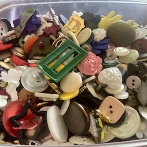 Assorted Decorative Buttons, All colors and All sizes, 11 ounces, some vintage