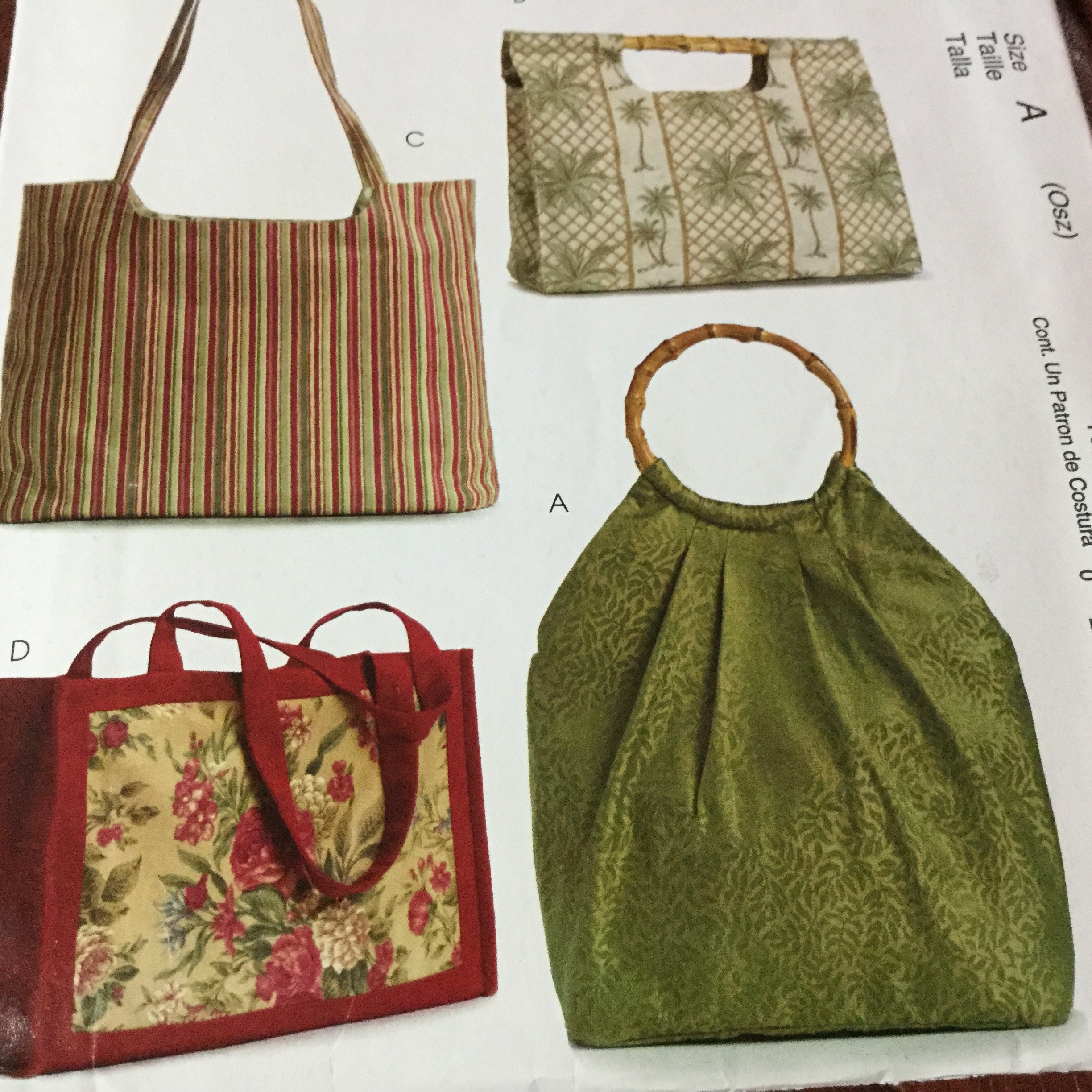 Mccalls 4904 | Soft Bags Handbag Pattern in 4 Styles | Cut | Purchased ...