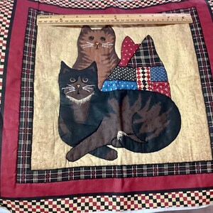 Handquilted Cats Pillow Top Panel, Batting and Backing | 18” Pillow Top | Great quality