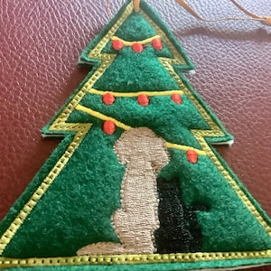 Black Cat & Tan Dog Ornament Christmas Tree | Felt | 4” tall | Gift for Cat and Dog Lover