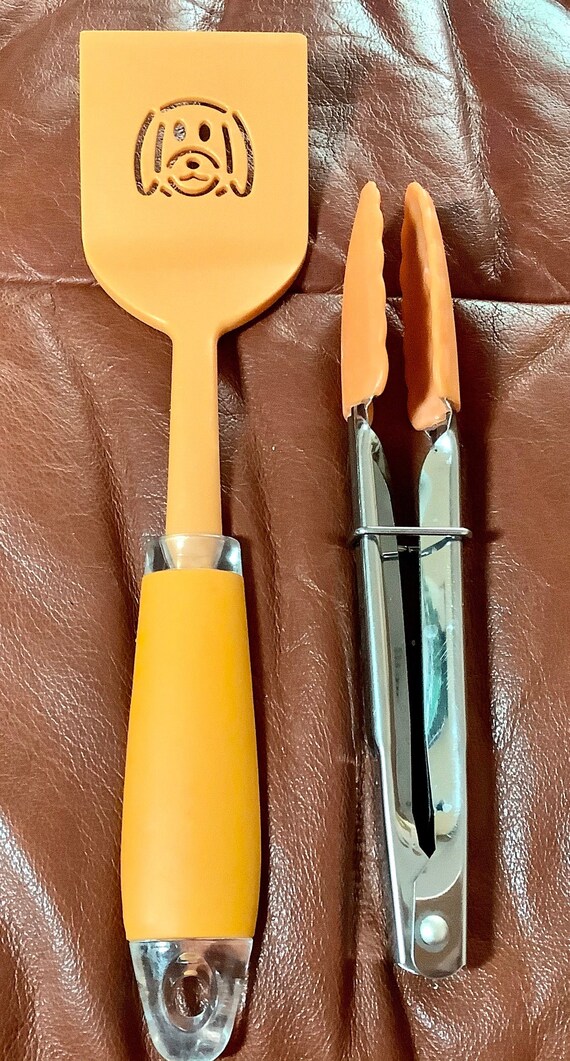 Silicone Spatula and Farberware Food Tongs 2 Pieces Orange Great