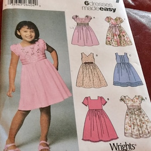 Simplicity 5704 |  Girls Dress with Bodice & Sleeve Variations Pattern  | Cut to size 4 one dress