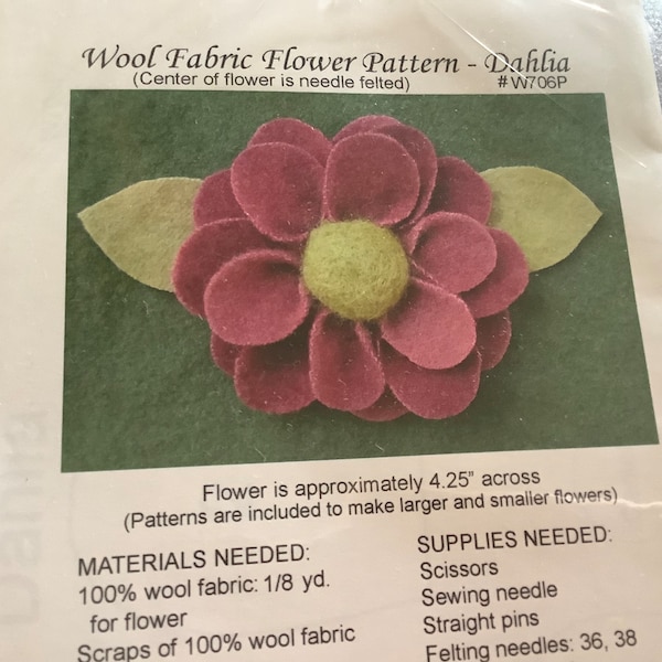 Dahlia Felt Flower - Etsy