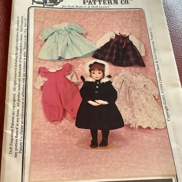 DE 434 Doll Emporium Pattern Co. “Jenny” Doll clothes Pattern | Uncut