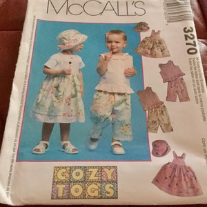 Mccalls 3270 | Toddlers Jumper, Top, Capri Pants and Hat Pattern | Size ...