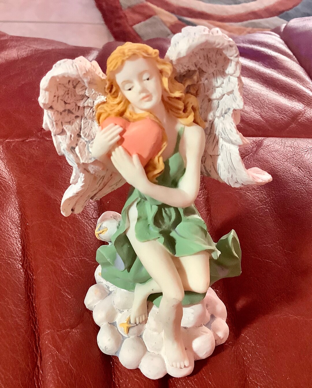 Figurine Ange avec Coeur Décoration couple célébration Saint Figurine Ange avec Coeur Décoration couple célébration Saint