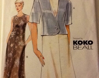 Vogue 7271 Pattern Dress with Jacket size 6-10 designed by KoKo Beall