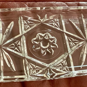 Cut Clear Glass Butter Dish | 7” long | Vintage | Excellent condition