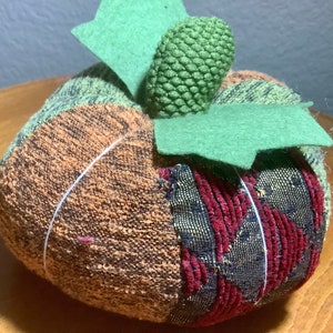Small Fabric Halloween Fall Pumpkin | 5” diameter | Upholstery fabric