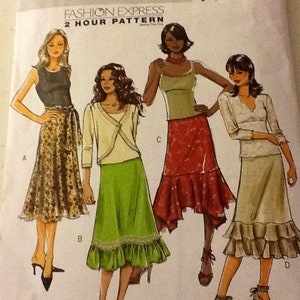 Butterick 4993 | Pattern Ruffled Skirts | sizes XS to M, Cut pattern