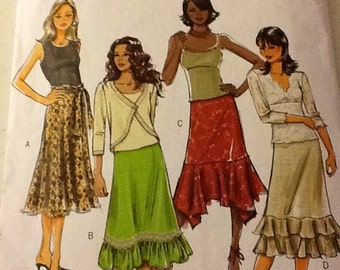 Butterick 4993 | Pattern Ruffled Skirts | sizes XS to M, Cut pattern