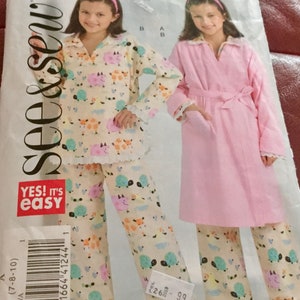 Butterick 4896 | Girls Robe & Belt Top Pants Pattern | Size 7-10 | uncut