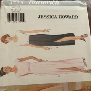 Butterick 4775 Jessica Howard Lined Short or Long Dress Pattern | Uncut | Size 18-22