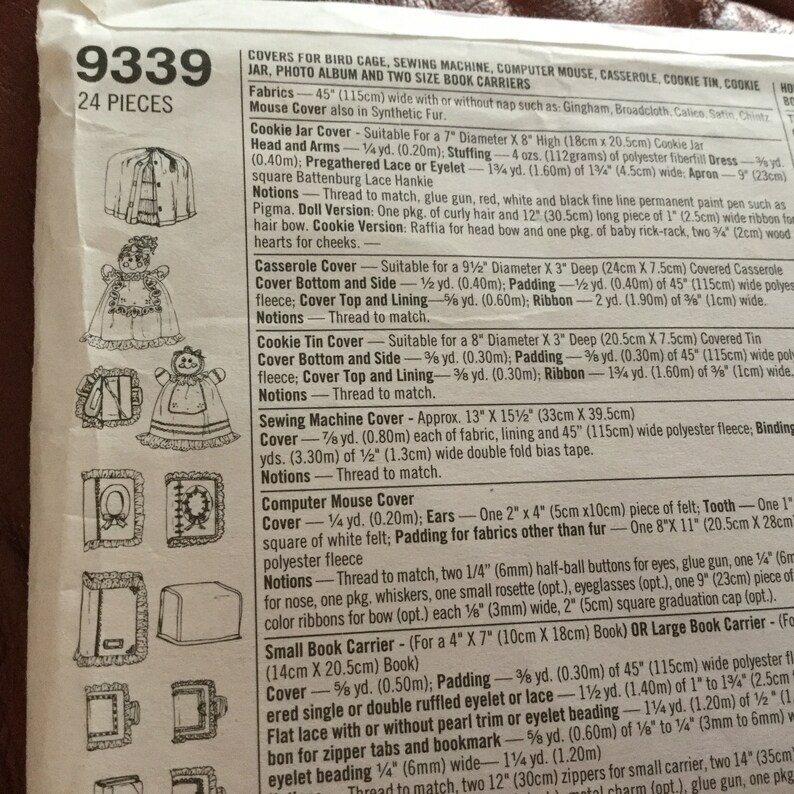 Simplicity 9339 Craft Pattern Covers for Sewing Machine Etsy