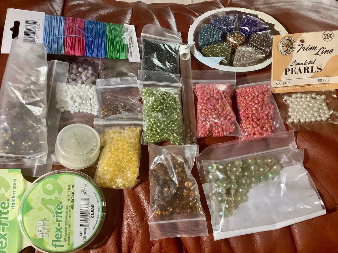 Bead Jewelry Making Supplies Lot | Seed Beads, Simulated Pearls ...