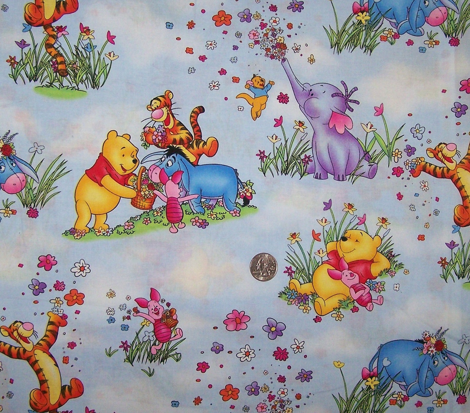 Winnie The Pooh Heffalump Fabric By The Half Yard Etsy