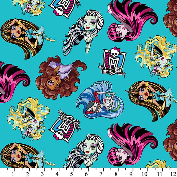 Reserved Listing Monster High Fabulous Poses Fabric 2 yards