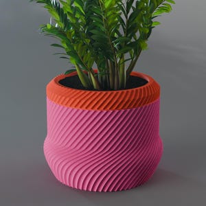 Yuki Planter Pot, Scalloped Rev Diagonal 3D Print STL File | Small, Medium, Large | Self Watering and Drip Tray Options | Digital Download