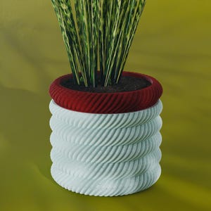 Sora Planter Pot, Scalloped Diagonal 3D Print STL File | Small, Medium, Large | Self Watering and Drip Tray Options | Digital Download