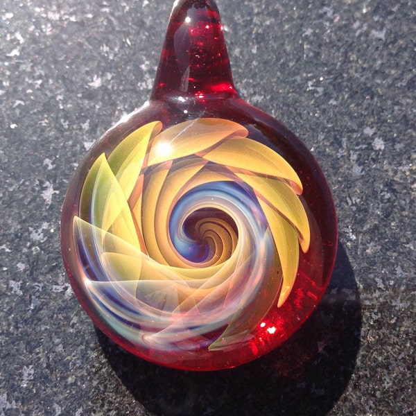 Glass Vortex Implosion Pendant Bead --- Majestic Glass Arts ---