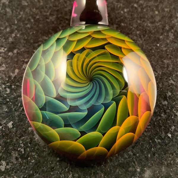 Glass Fume Implosion Pendant Bead --- Majestic Glass Arts ---